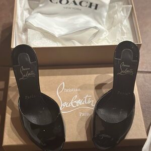 Christian Louboutin Shiny Black Mules